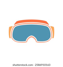 ski google eye protector icon, simple flat style, illustration, logo sign symbol pictogram template, for ui or ux isolated on white for mobile app, editable