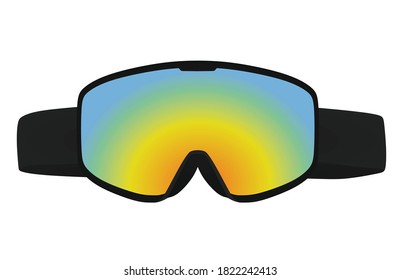 Ski googles. front view. vector