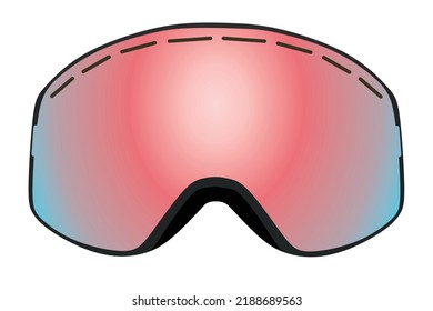 Ski googles. front view. vector