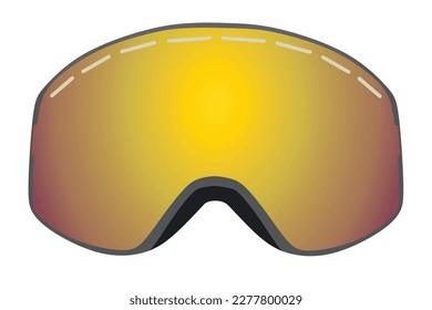 Ski googles. front view. vector