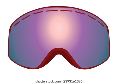 Ski googles. front view. vector