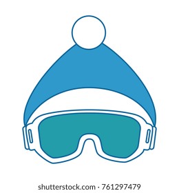 ski googles and hat