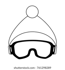 ski googles and hat