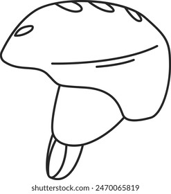Ski Helmet Doodle Vector Illustration