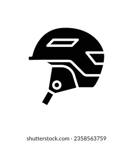 Ski Helmet Filled Icon Vector Illustration