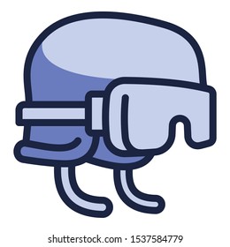 Ski helmet icon. Outline ski helmet vector icon for web design isolated on white background