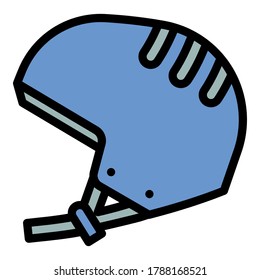 Ski helmet icon. Outline ski helmet vector icon for web design isolated on white background