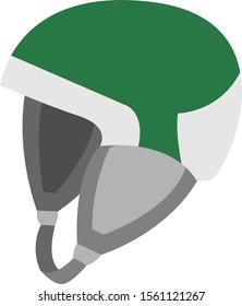 Ski helmet, illustration, vector on white background.