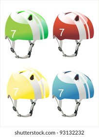  ski helmet isolated on a white.