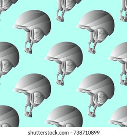 ski helmet seamless pattern