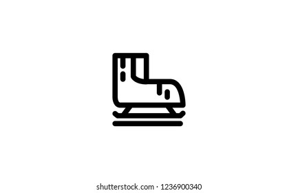 Ski Ice Icon Winter Template Vector
