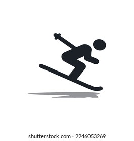 ski icon and ski equipment  vector isolated on white background,best choice for your awesome project