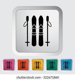 Ski icon. Flat vector related icon for web and mobile applications. It can be used as - logo, pictogram, icon, infographic element. Vector Illustration.