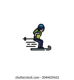 Ski Icon Isolated On White Background
