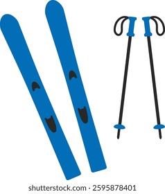 The ski icon isolated on white background