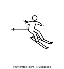 ski icon, logo design vector template