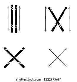 Ski icon, logo on white background