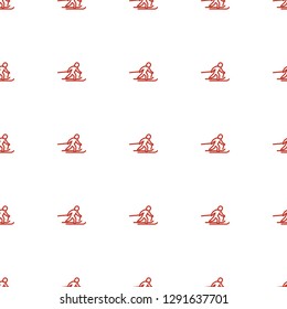  ski icon pattern seamless white background. Editable outline  icon.  icon pattern for web and mobile.