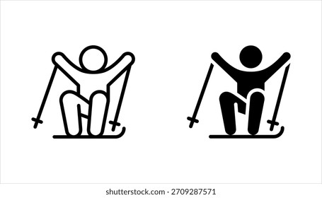ski icon set, winter sport concept, vector illustration on white background