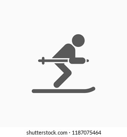 ski icon, skier vector