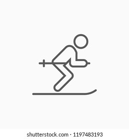 ski icon, skier vector