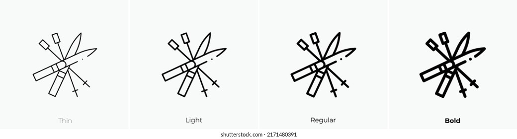 icono de ski. Diseño delgado, ligero y audaz aislado en un fondo blanco