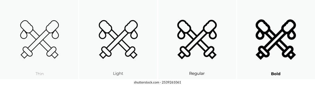 ski icon. Thin, Light Regular And Bold style design isolated on white background