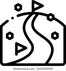 icono de esquí. Diseño De Estilo Lineal Delgado Aislado Sobre Fondo Blanco