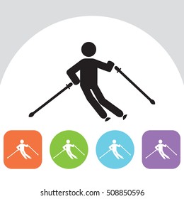 Ski icon.  Vector icon.