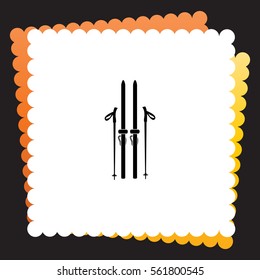 Ski  icon. Vector design.