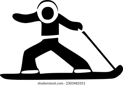 aislamiento de vectores de icono de esquí en fondo blanco