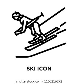 Ski icon vector isolated on white background, Ski transparent sign , linear symbol and stroke design elements in outline style