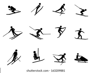 ski icons set