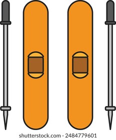 ski illustration isolate on white