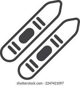 ski illustration in minimal style isolated on background