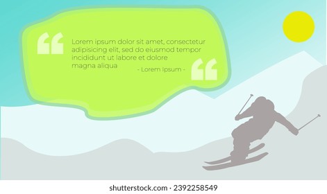 ski illustration for quote or promotional background