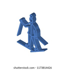 Ski isometric left top view 3D icon