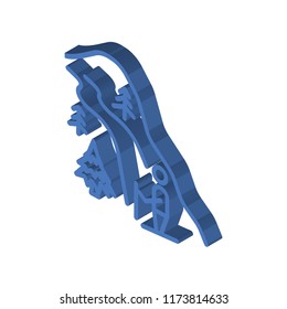 Ski isometric left top view 3D icon