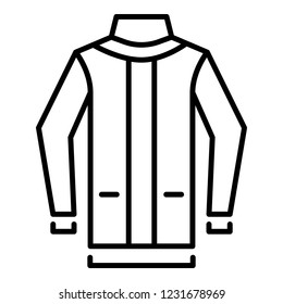 Ski jacket icon. Outline ski jacket vector icon for web design isolated on white background
