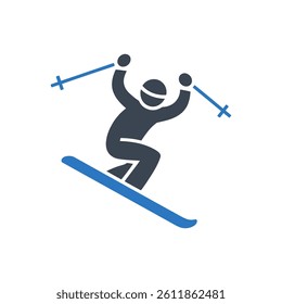 Ski Jump Icon On White Background