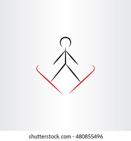 ski jump vector icon illustration design