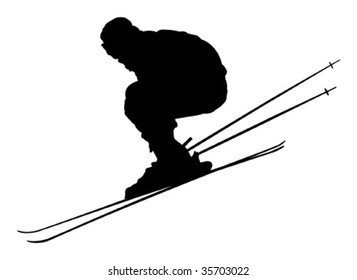 Ski jumper silhouette