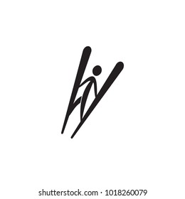 Ski jumping icon. Elements of sportsman icon. Premium quality graphic design icon. Signs and symbols collection icon for websites, web design, mobile app on white background