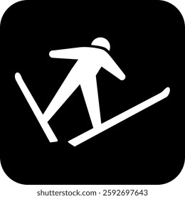 The ski jumping icon isolated on white background