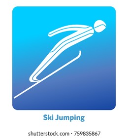 Ski Jumping icon. Olympic species of events in 2018. Winter sports games icons, vector pictograms for web, print and other projects. Vector illustration isolated on a white background