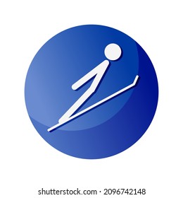 Ski jumping icon. A symbol dedicated to sports and games. Vector