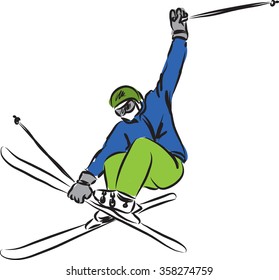 ski jumping illustration