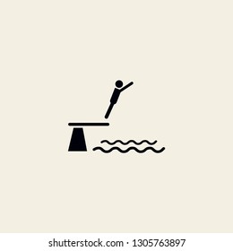 ski jumping vector icon