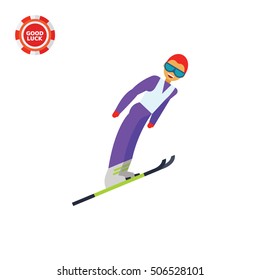 Ski Jumping Vector Icon