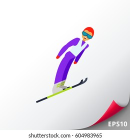 Ski Jumping Vector Icon